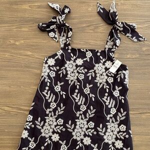 Loft Floral Eyelet Tie Strap Mini Dress size 6 New with Tags! PRCE DROP!